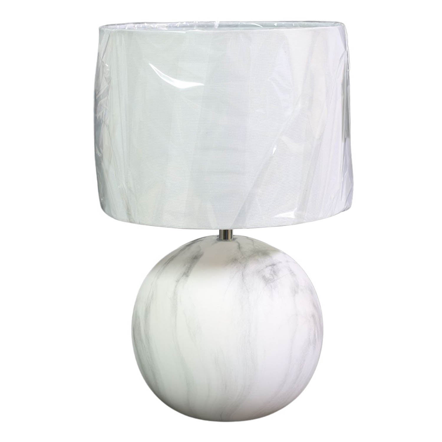 Small White Ceramic Table Lamp With Matching Shade