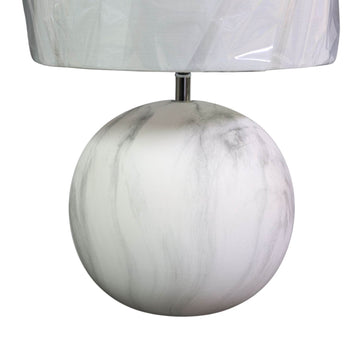 Small White Ceramic Table Lamp With Matching Shade