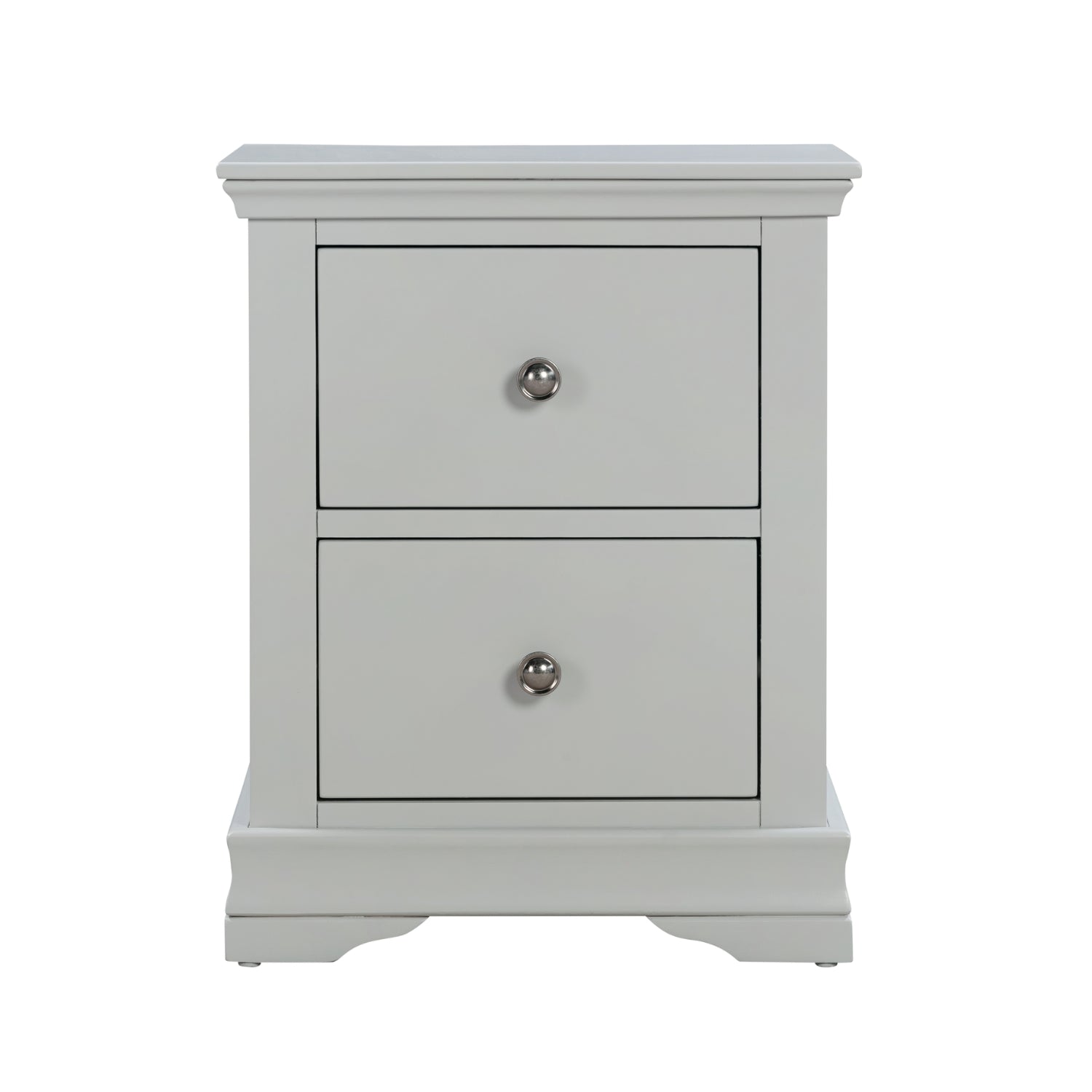 Malmo 2 Drawers Solid Oak Bedside Locker Wood Grey