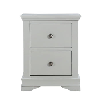Malmo 2 Drawers Solid Oak Bedside Locker Wood Grey