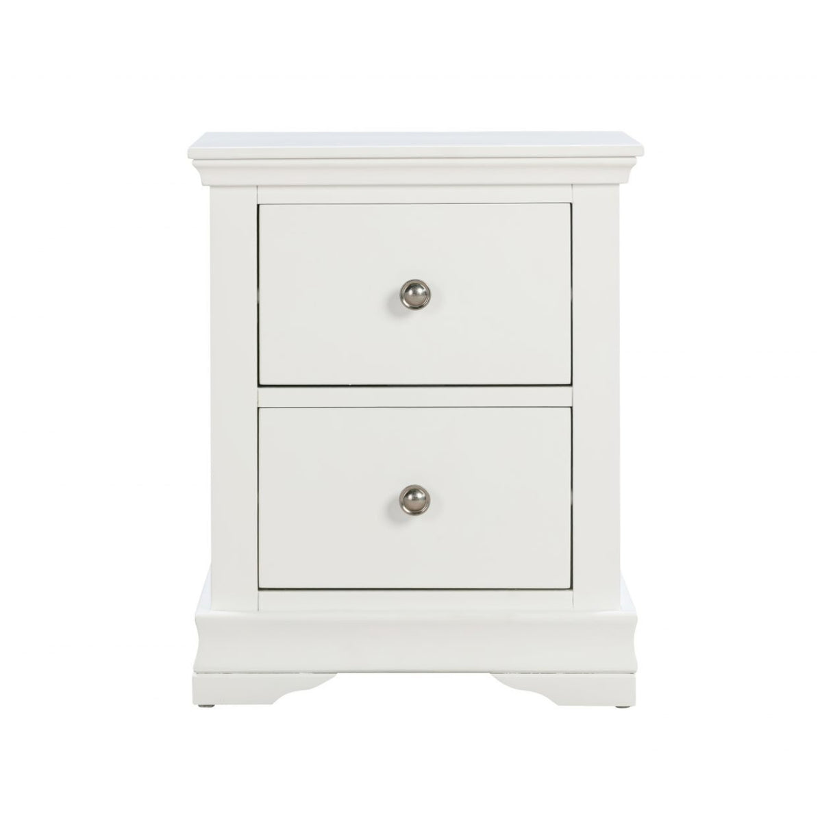 Malmo 2 Drawers Solid Oak Bedside Locker Wood White