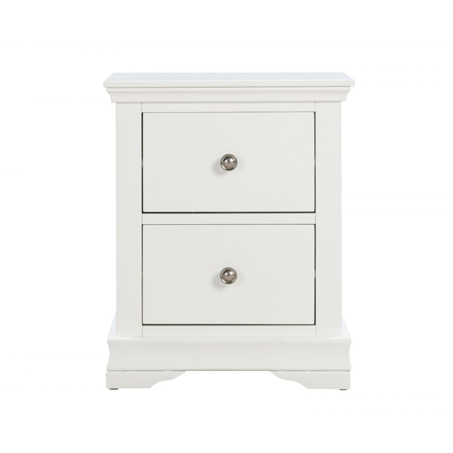 Malmo 2 Drawers Solid Oak Bedside Locker Wood White