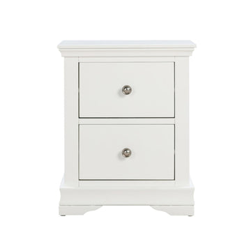 Malmo 2 Drawers Solid Oak Bedside Locker Wood White