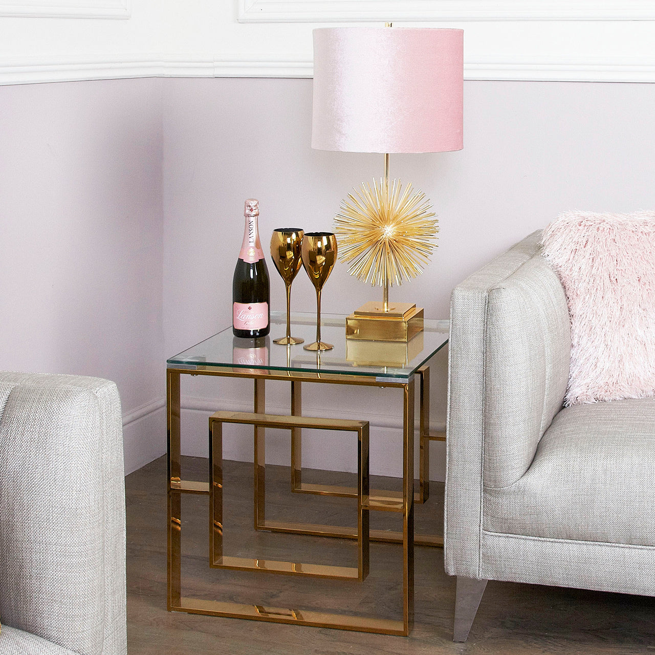 Gold Metal End Table