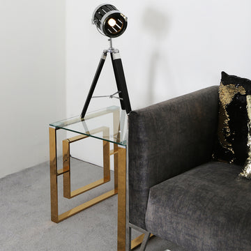 Gold Metal End Table