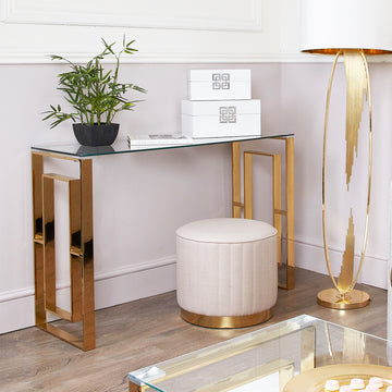 Gold Metal Console Table
