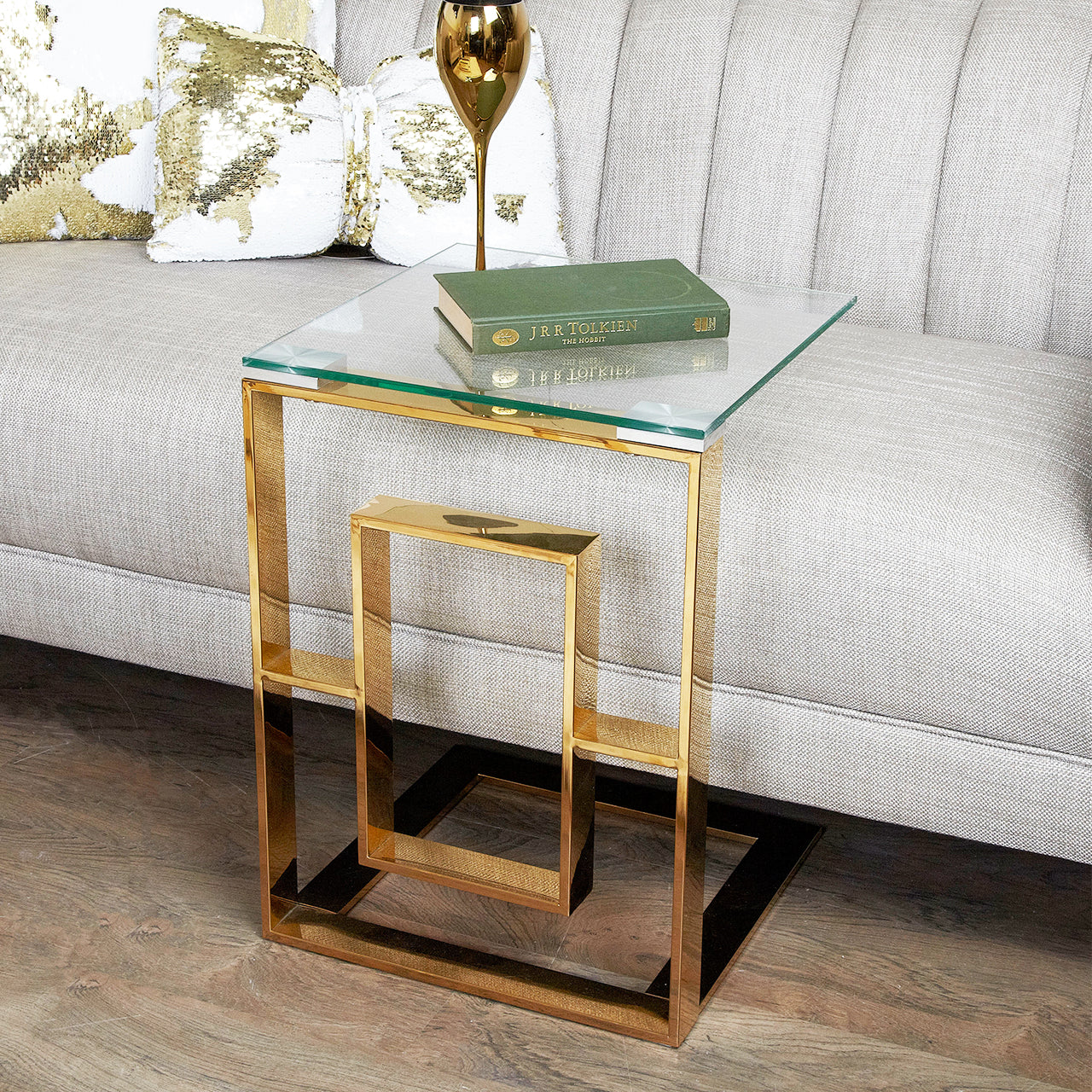 Gold Metal Sofa Table