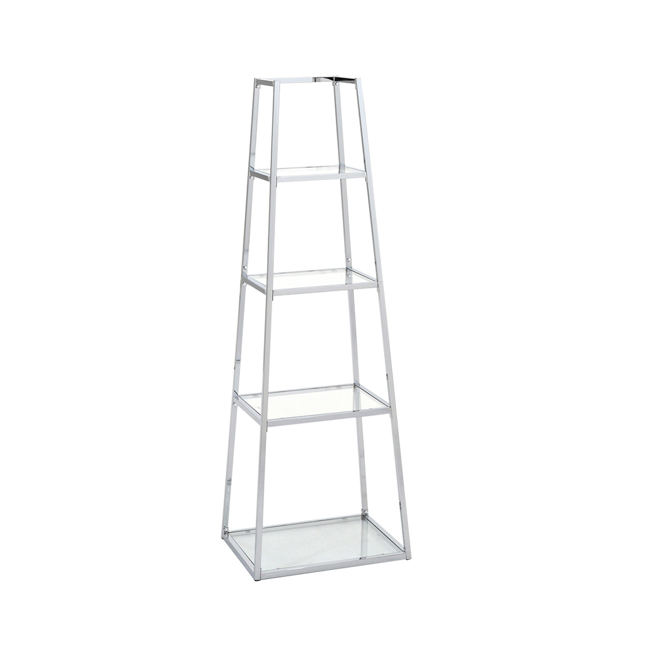 Steel & Clear Glass 4 Tier Display Unit