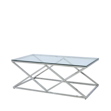 Stainless Steel Glass Top Coffee Table