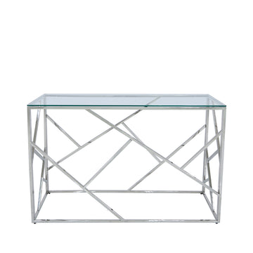 Stainless Steel Geo Metal Console Table