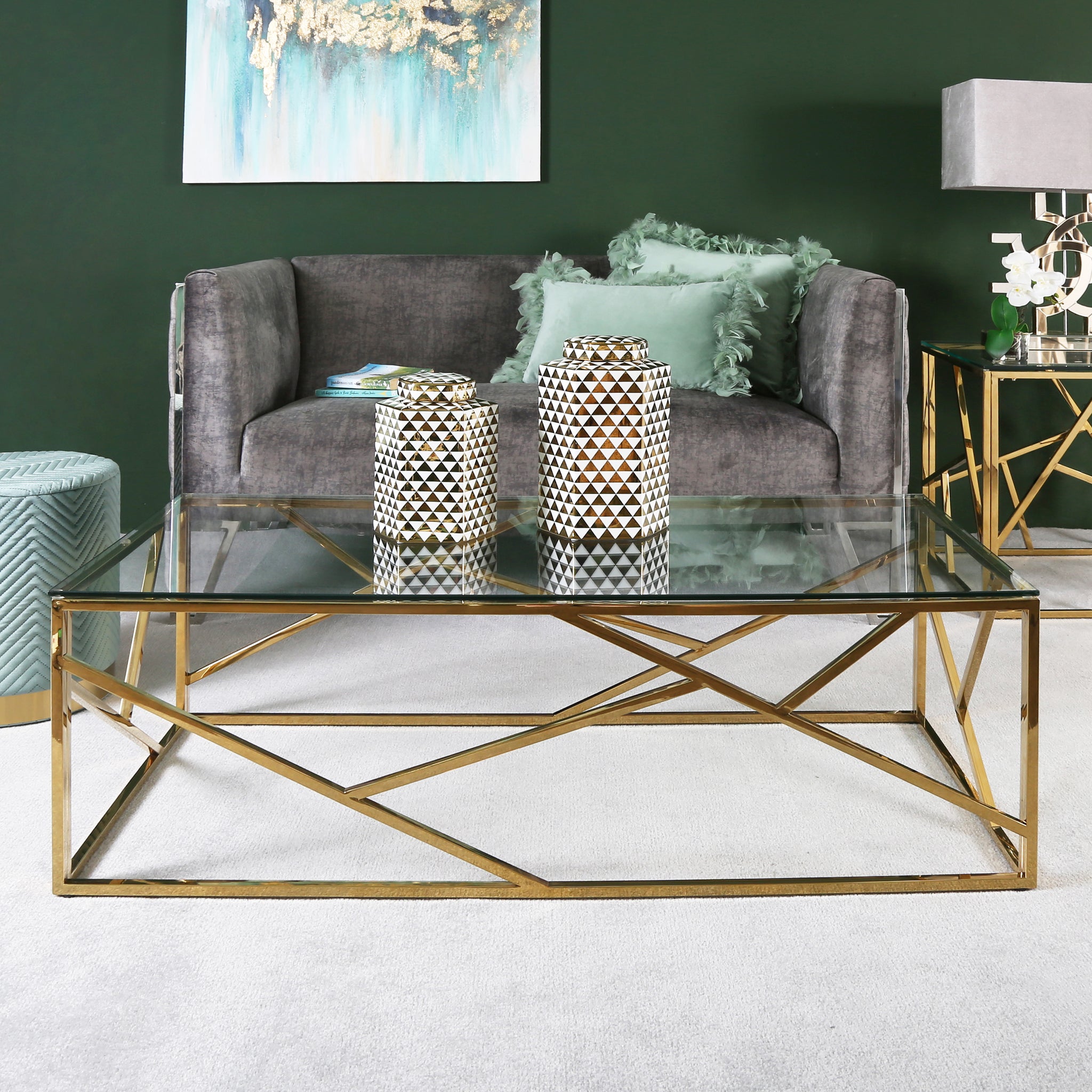 Gold Frame Coffee Table