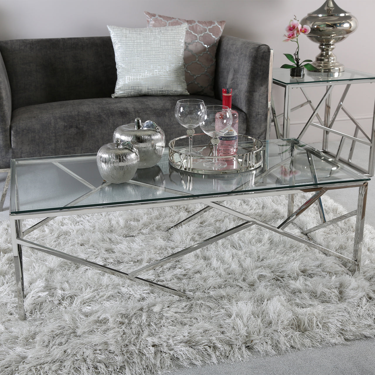 Stainless Steel Frame Coffee Table