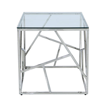 Stainless Steel Geo Metal End Table