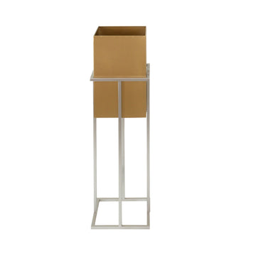 85cm Square Plant Stand Silver