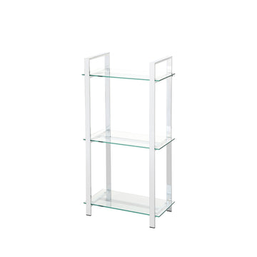 3 Tier Chrome & Glass Display Unit Stand Storage Shelves
