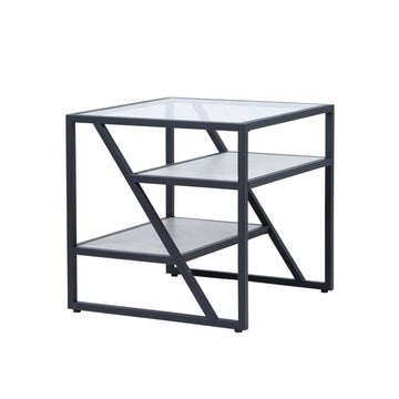 Black Grey Steel End Table