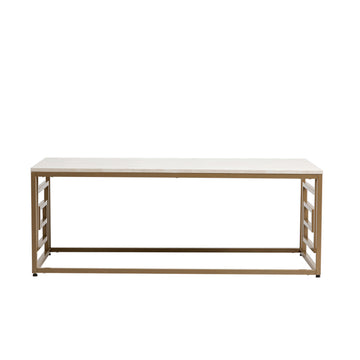 Devon Gold Steel Frame Cream Wood Top Grecian Coffee Table