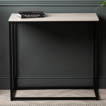 Matte Finish Steel Console Table Wood