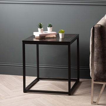 Black Stainless Steel End Table