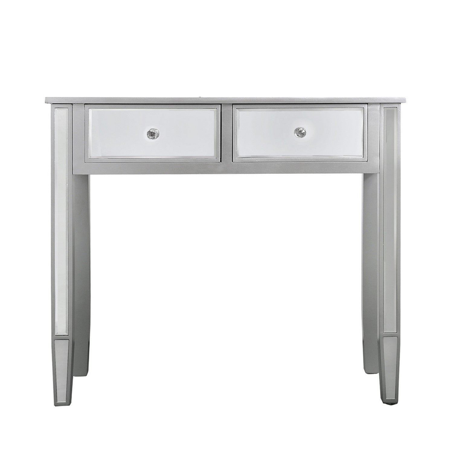 Silver Trim 2 Drawers Console Table