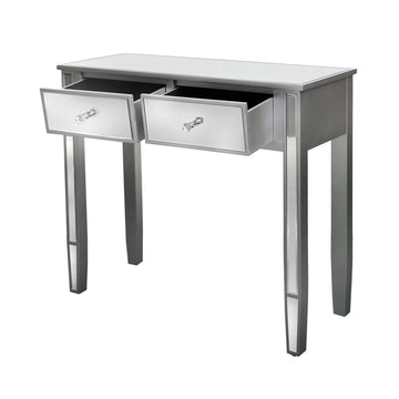 Silver Trim 2 Drawers Console Table