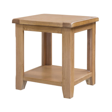 Saoirse End Table Lamp Side Natural Oak Wood