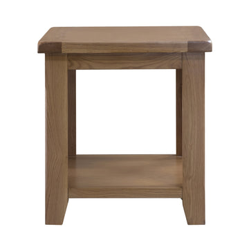 Saoirse End Table Lamp Side Natural Oak Wood