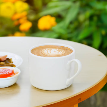 8Pcs 225ml White Ceramic Straight Coffee Cups