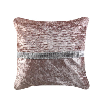50 x 50cm Blush Pink With Diamante Stripe Unfilled Cushion Cover
