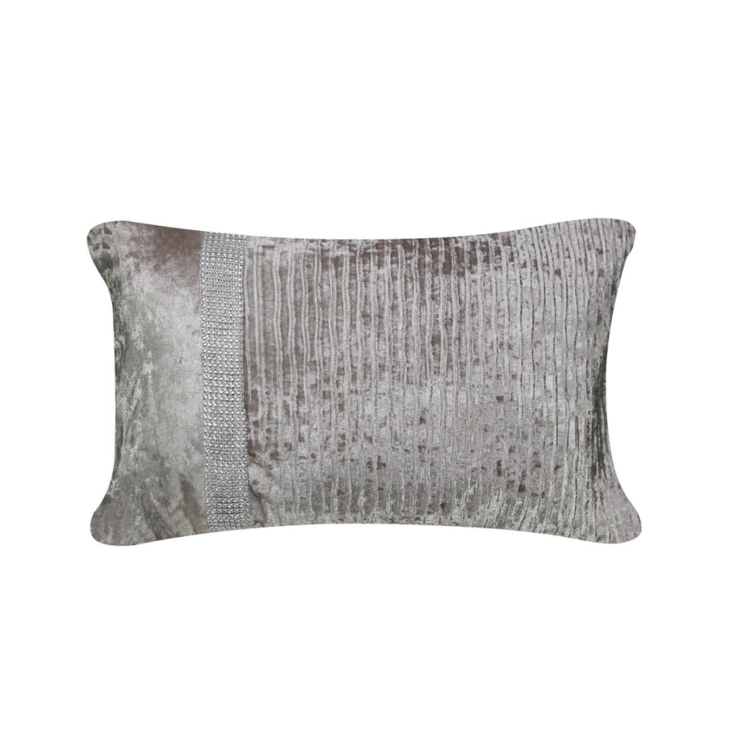 30 x 50cm Champagne Crushed Diamante Stripe Unfilled Cushion Cover