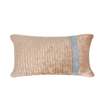 30 x 50cm Natural Crushed Diamante Stripe Unfilled Cushion Cover