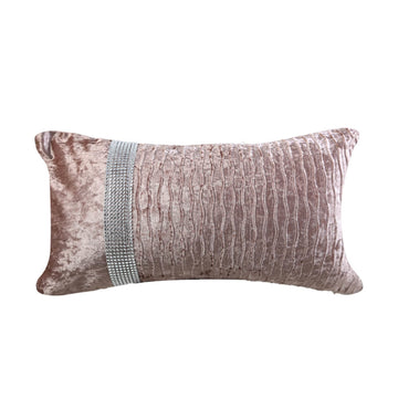 30 x 50cm Blush Pink Side Diamante Stripe Unfilled Cushion Cover
