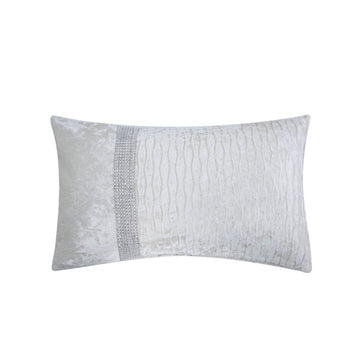 30 x 50cm White Side Diamante Stripe Unfilled Cushion Cover
