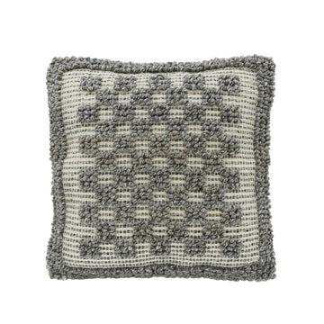 50 x 50cm Grey Chequered Bobbly Unfilled Cushion Cover