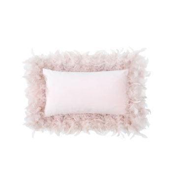 30 x 50cm Pink Feather Edge Unfilled Cushion Cover