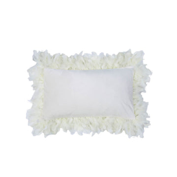 30 x 50cm White Feather Edge Unfilled Cushion Cover