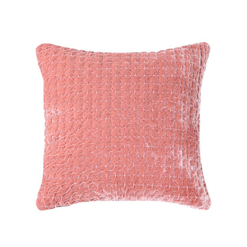45 x 45cm Rose Pink Velvet Quilted Cushion