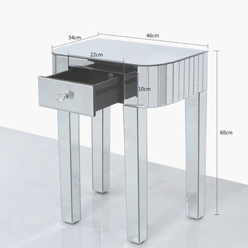 Classic Mirror Crystal 1 Drawer Side Table