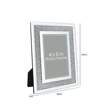 4 x 6 Milano Mirrored Crystal Picture Frame