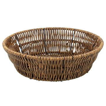 26cm Round Plastic Woven Wicker Fruit Bread Vegetables Storage Basket