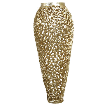 Medium Coral Pattern Gold Vase