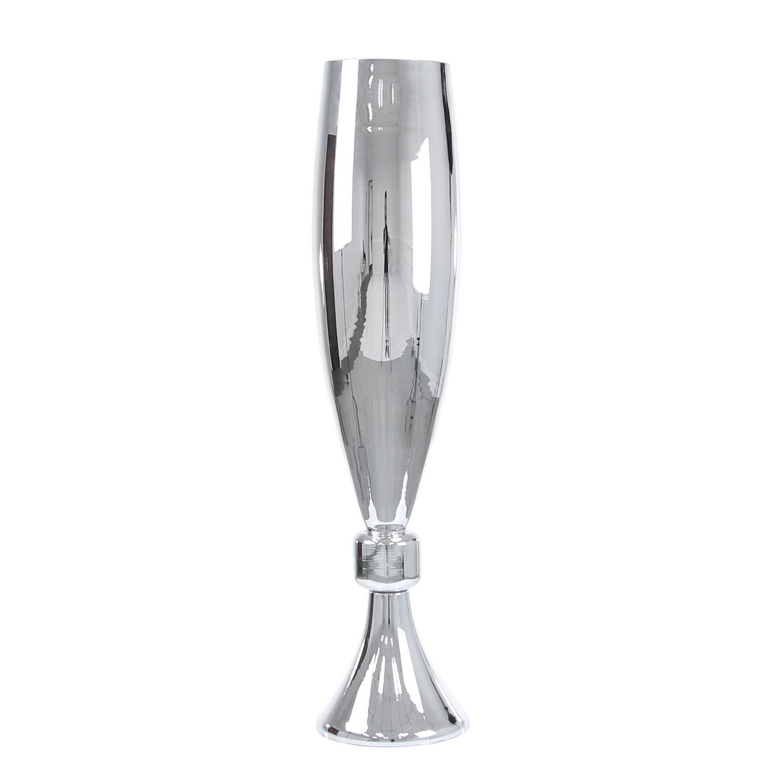Large Silver Glass Vase