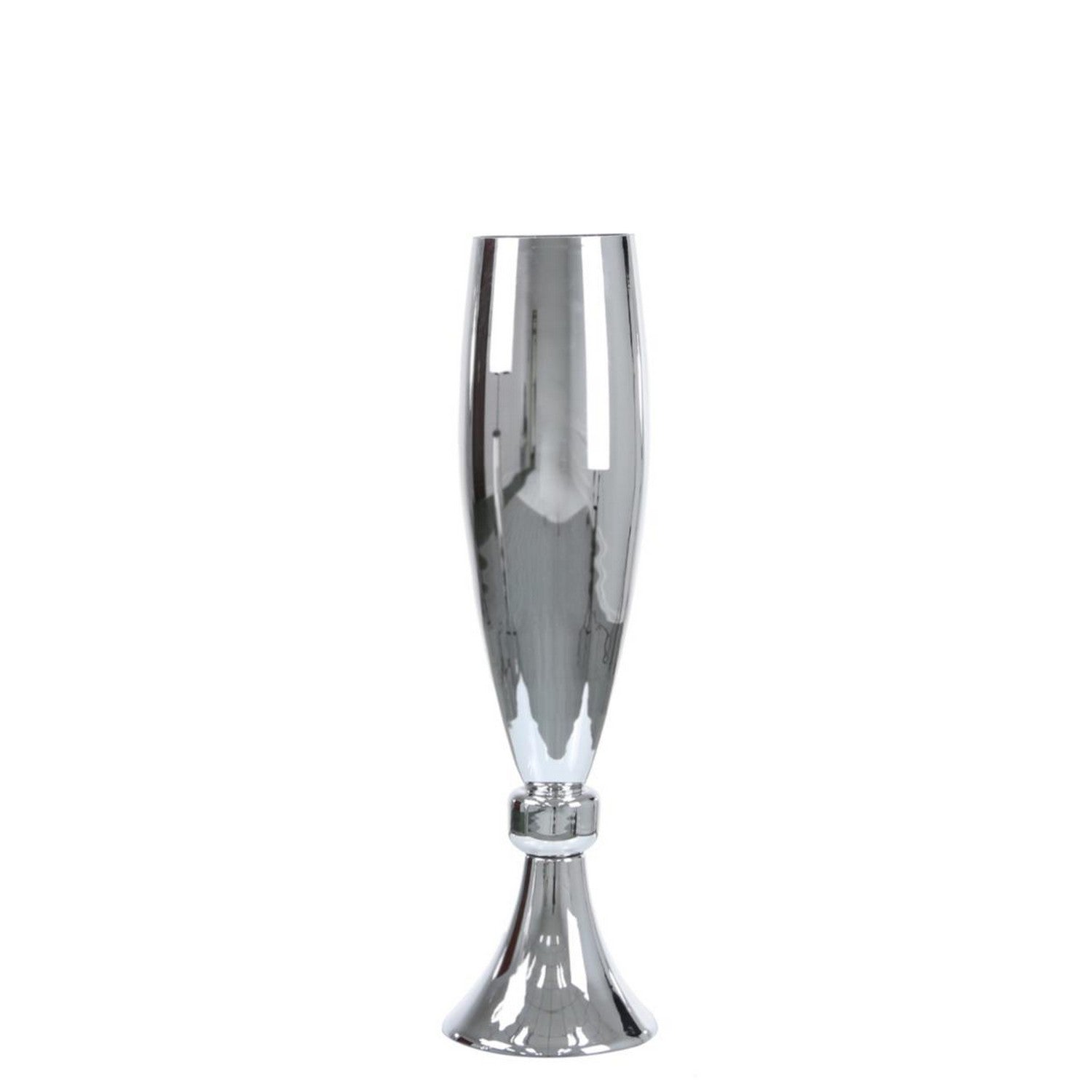 Medium Silver Glass Vase