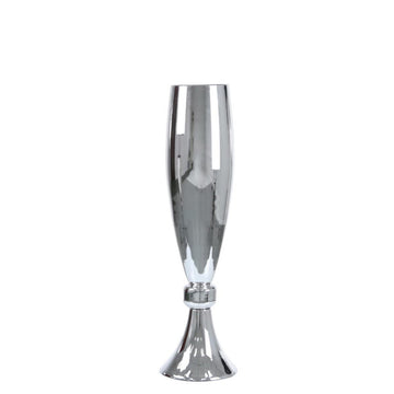 Medium Silver Glass Vase