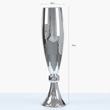 Medium Silver Glass Vase