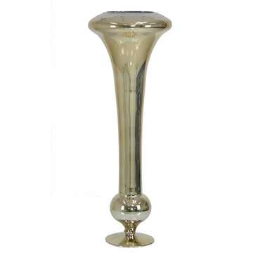 81.5cm Gold Fluted Glass Vase