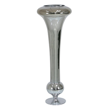 81.5cm Silver Fluted Glass Vase