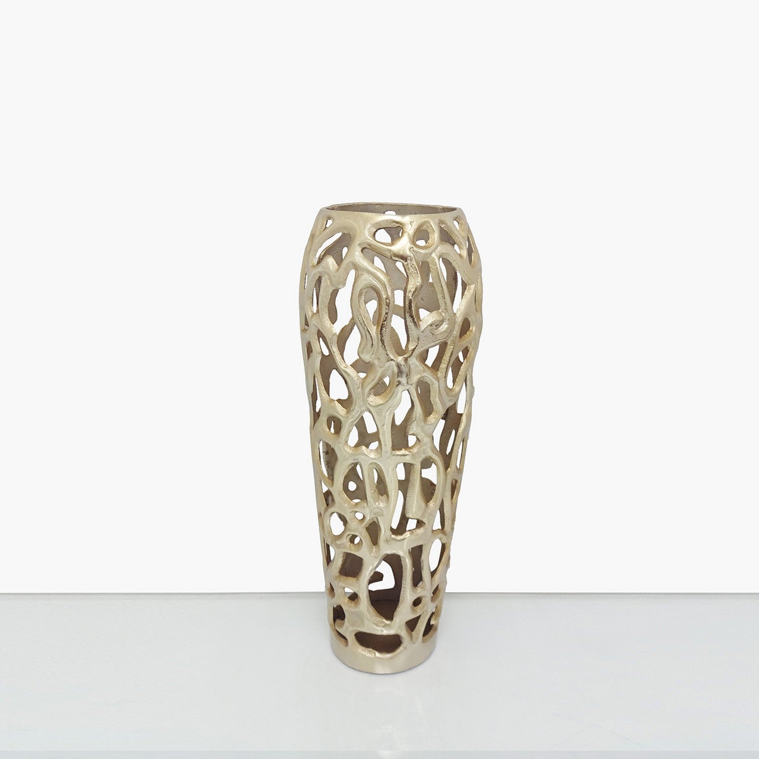 48cm Light Gold Coral Metal Vase