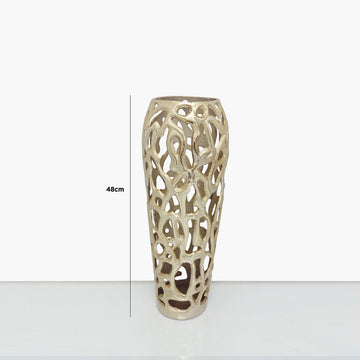 48cm Light Gold Coral Metal Vase