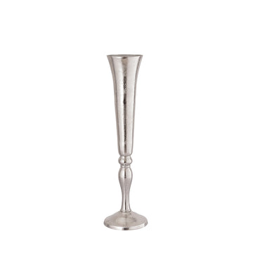 69cm Nickel Finish Aluminium Fluted Flower Vase